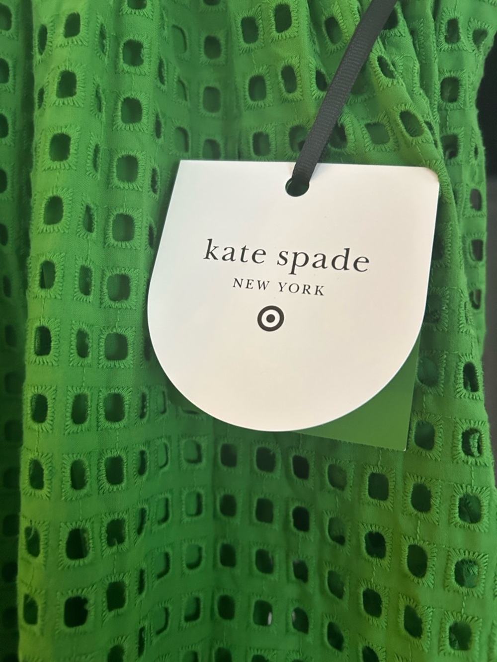 kate spade Bright Green Eyelet A-Line Midi Skirt - Picture 2 of 3